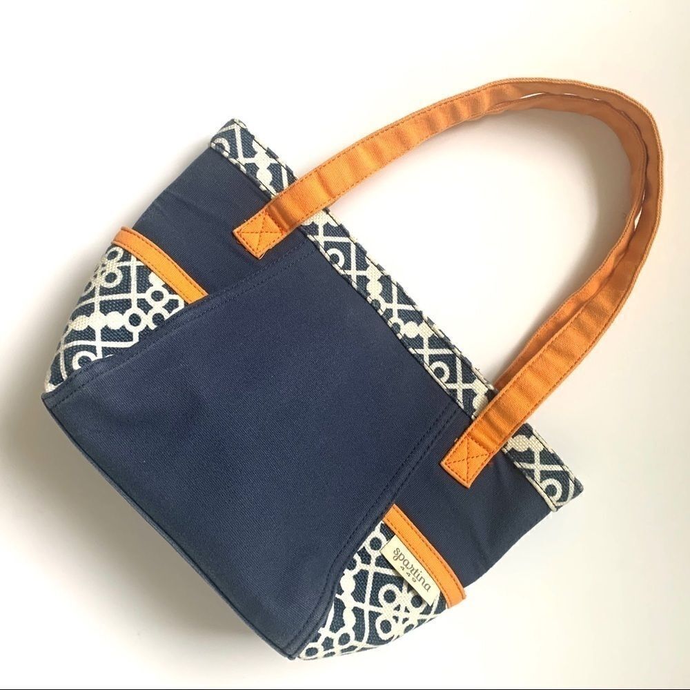 Spartina 449 Blue Orange Canvas Tote Bag